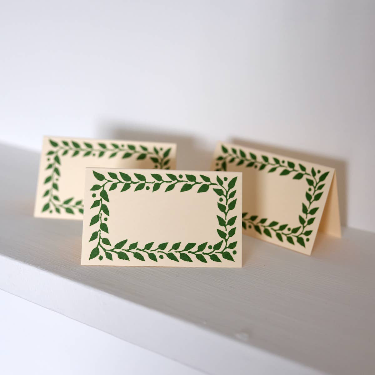 Pack of Twelve Pea Green Place Cards