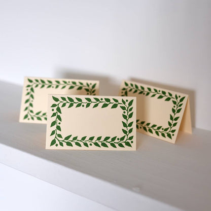 Pack of Twelve Pea Green Place Cards