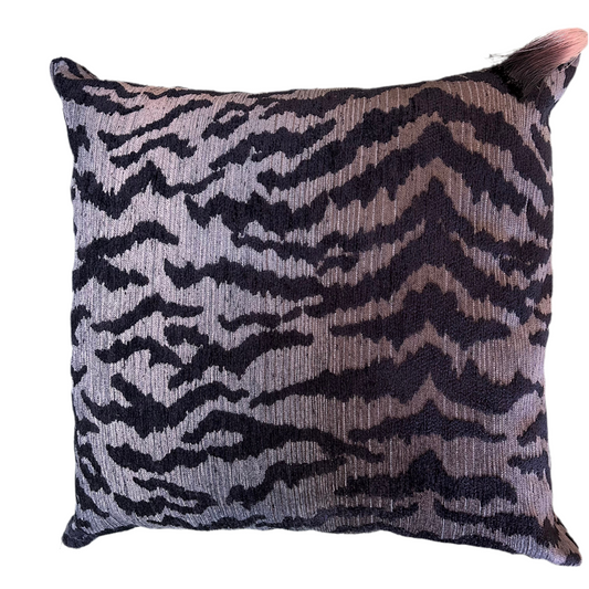 Thibaut Navy leopard print cushion