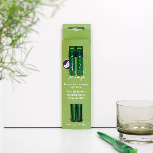 Pens made with recycled plastic bottles - Green