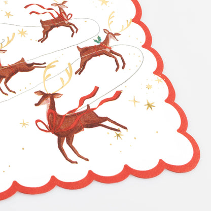 Santa, Sleigh & Reindeer Large Napkins