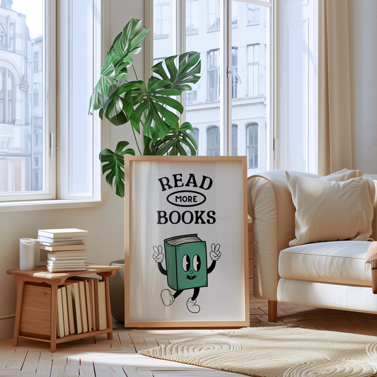 Read More Books Retro Print