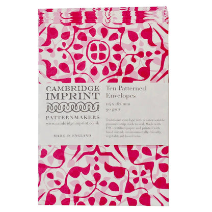 Packet of Ten Patterned Envelopes Dappled Eton Mess