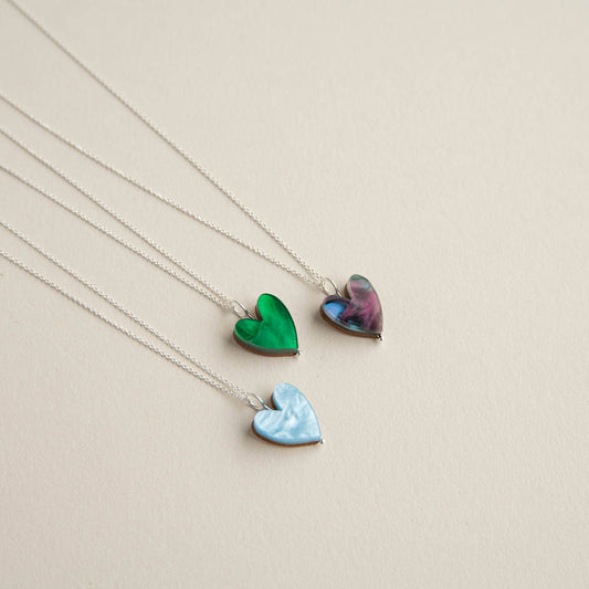 Love Grows Emerald Green Silver Necklace 