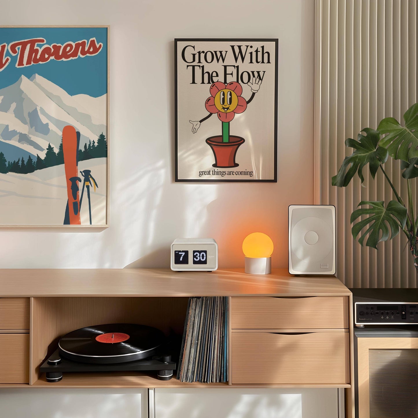 Grow With The Flow Retro Print