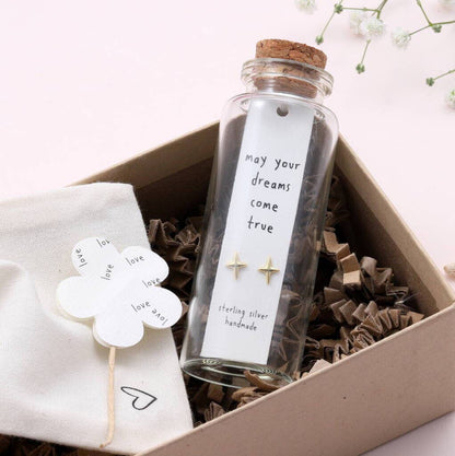 Message Bottle Earrings 'Dreams Come True'