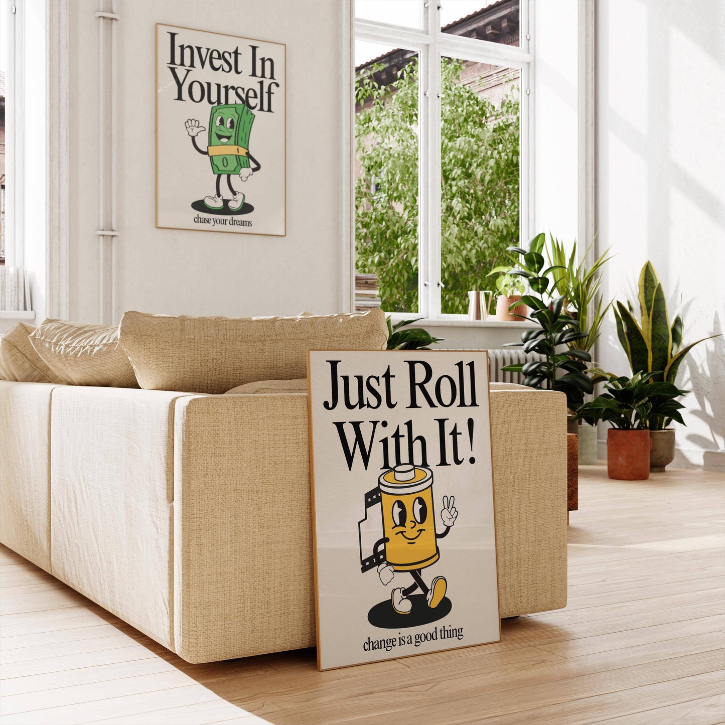 Just Roll With It Retro Print