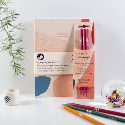 Notebook & Pencil Sets - Coral - Special Offer