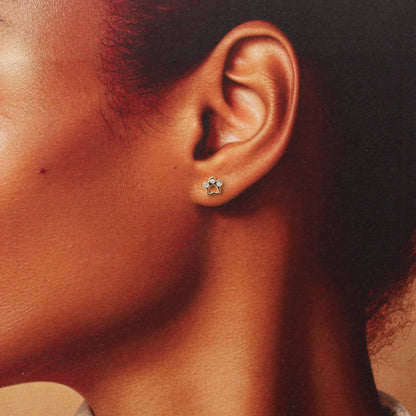 'POSTBOX' Crystal Tiny Paw earrings