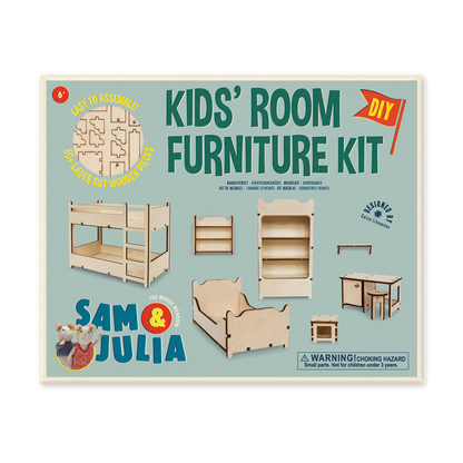 Kids DIY Dollhouse Furniture Kit - Kids bedroom (Scale 1:12)
