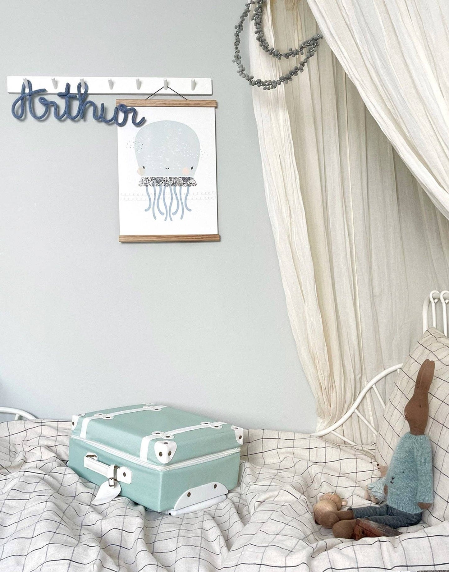 Octopus Nursery Art - made with Liberty fabric