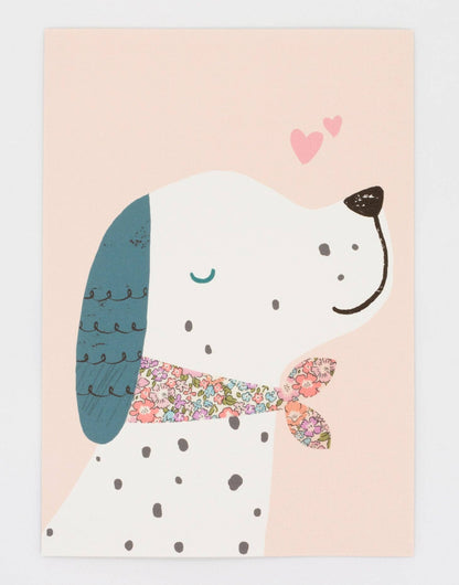 Puppy Dog Nursery Art - made with Liberty fabric