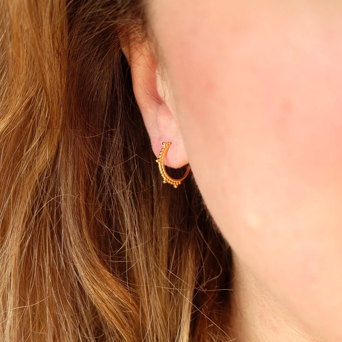 Bobble Half Hoop Earrings