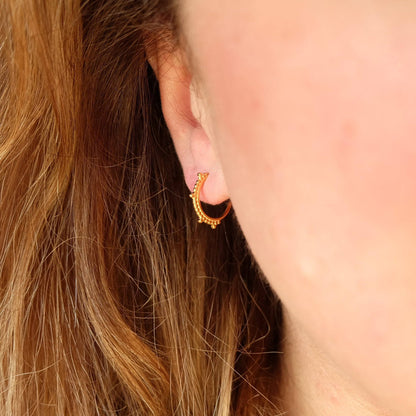 Bobble Half Hoop Earrings