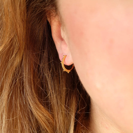 Bobble Half Hoop Earrings