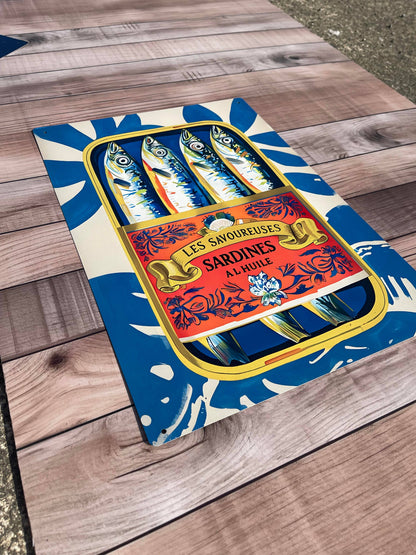 Sardine Can Illustration Kitchen Metal Sign Plaque