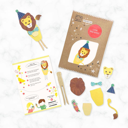 Make Your Own Lion Peg Doll Kit