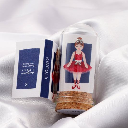 KINFOLK Red Ballerina with Tiny bow earrings