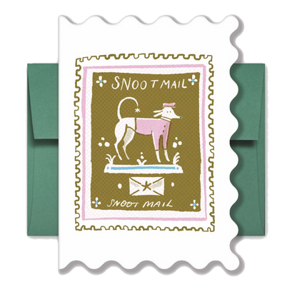 Snoot Stamp, A6 Shaped Greetings Card