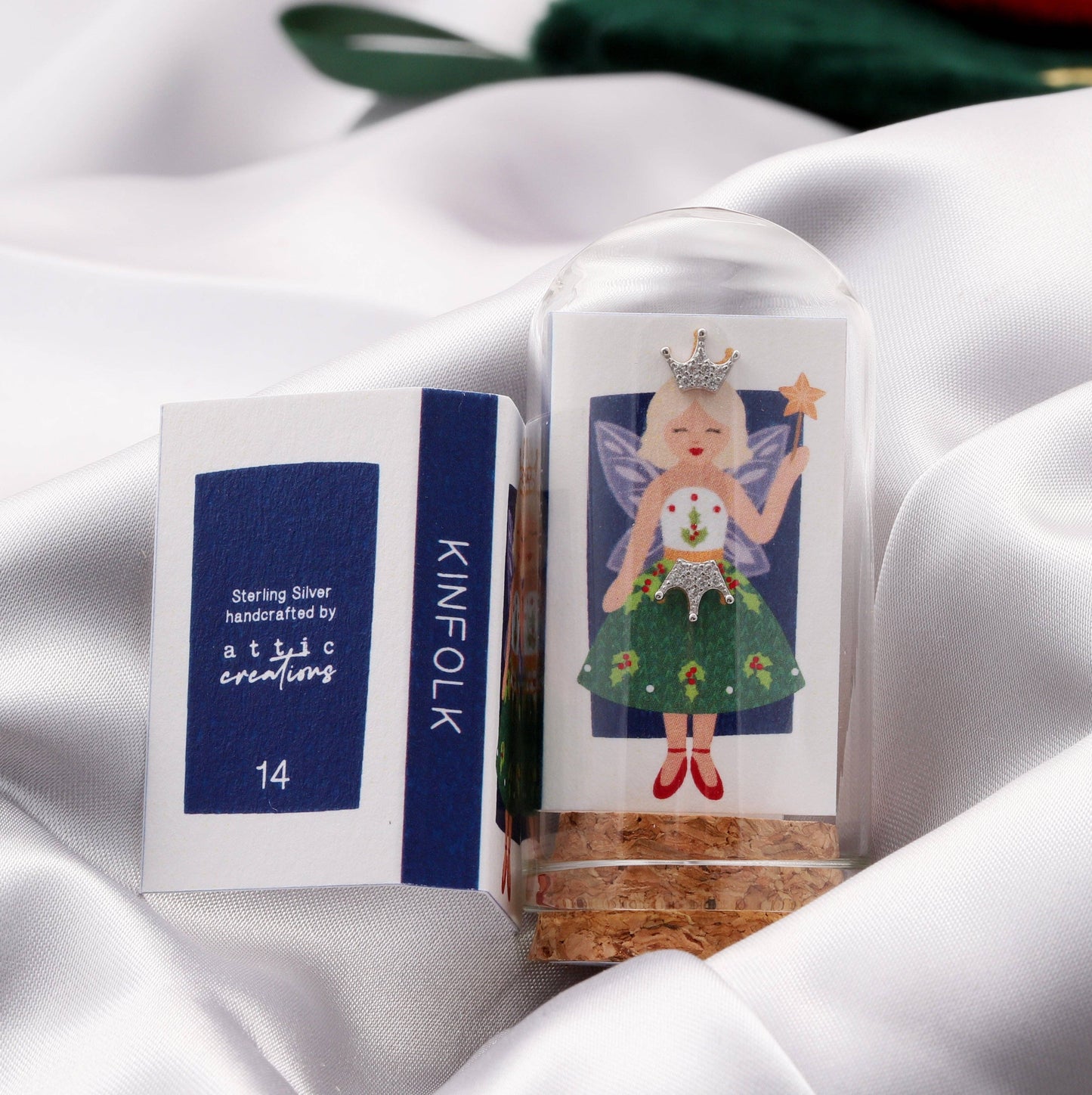 KINFOLK Fairy with clear crystal crown earrings