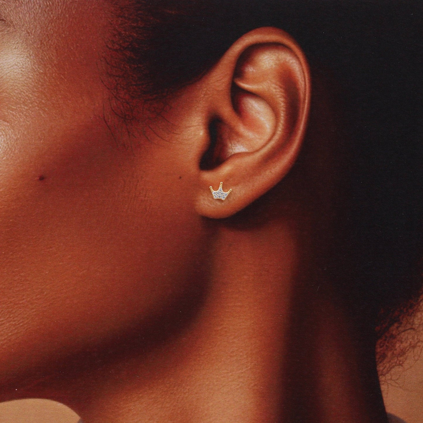 KINFOLK Fairy with clear crystal crown earrings