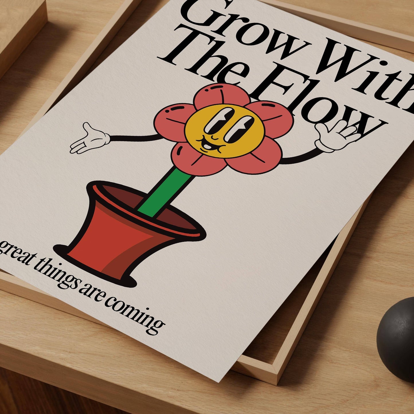 Grow With The Flow Retro Print