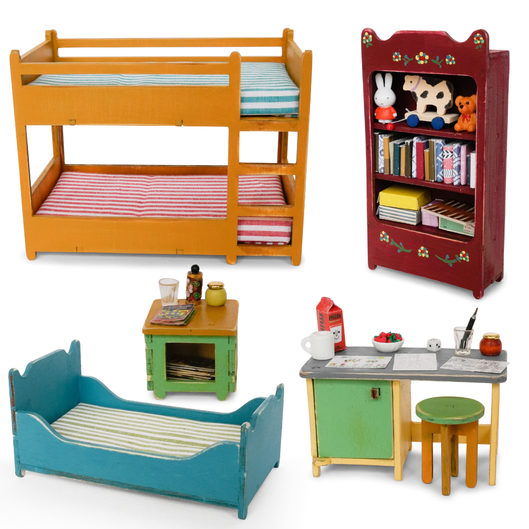 Kids DIY Dollhouse Furniture Kit - Kids bedroom (Scale 1:12)