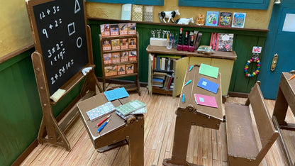 Kids DIY Dollhouse Furniture Kit - Classroom (Scale 1:12)