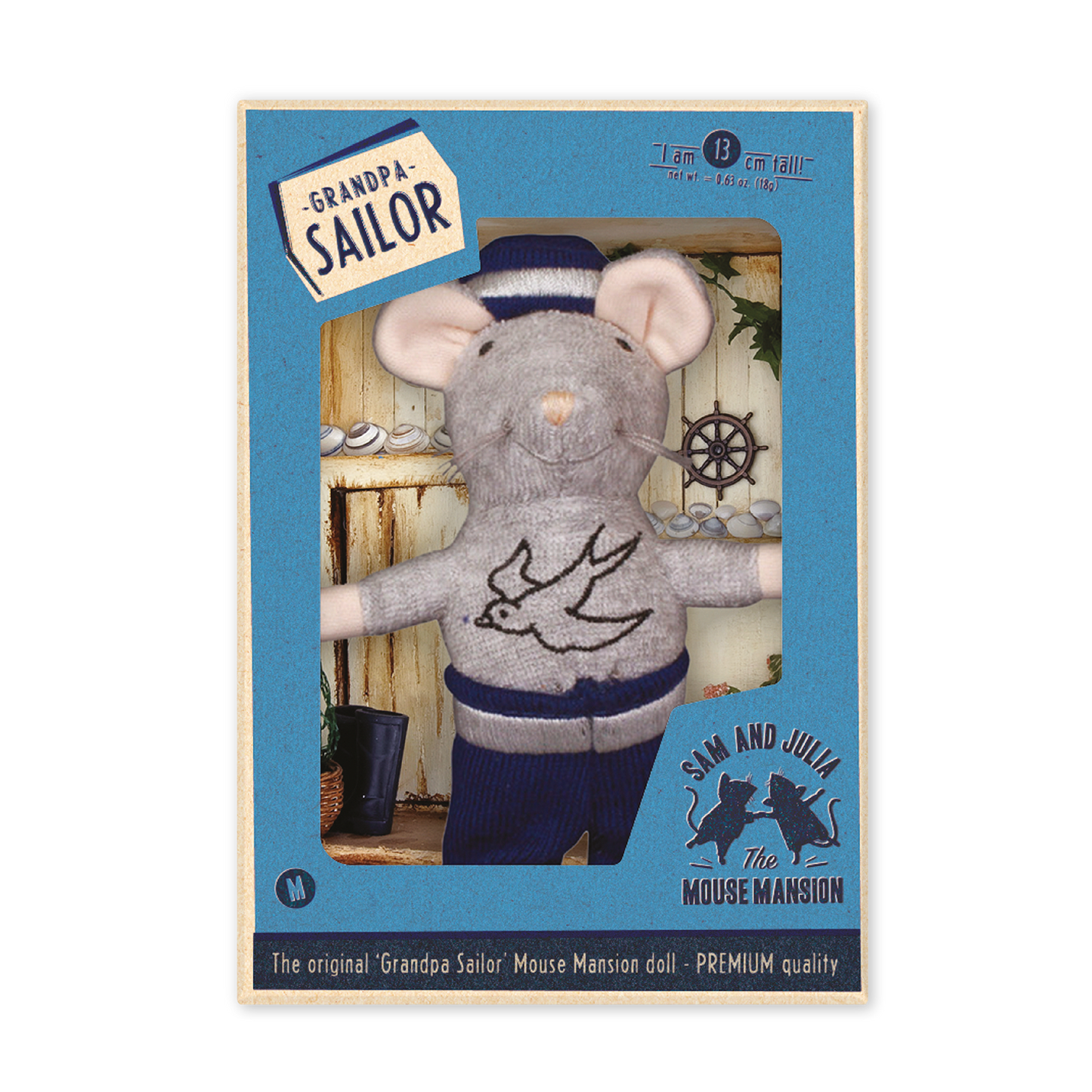 Kids Plush Toy - Mouse Grandpa Sailor (12cm)