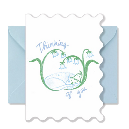 Thinking Of You, A6 Scalloped Greetings Card