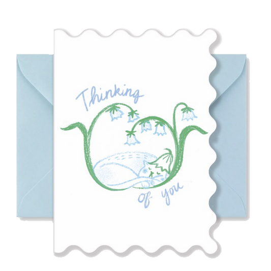 Thinking Of You, A6 Scalloped Greetings Card