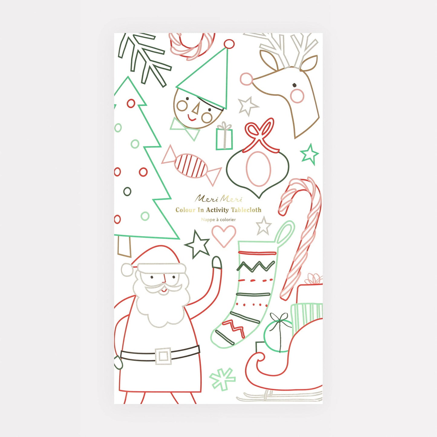 Christmas Colour In Activity Tablecloth