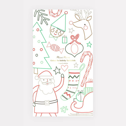 Christmas Colour In Activity Tablecloth