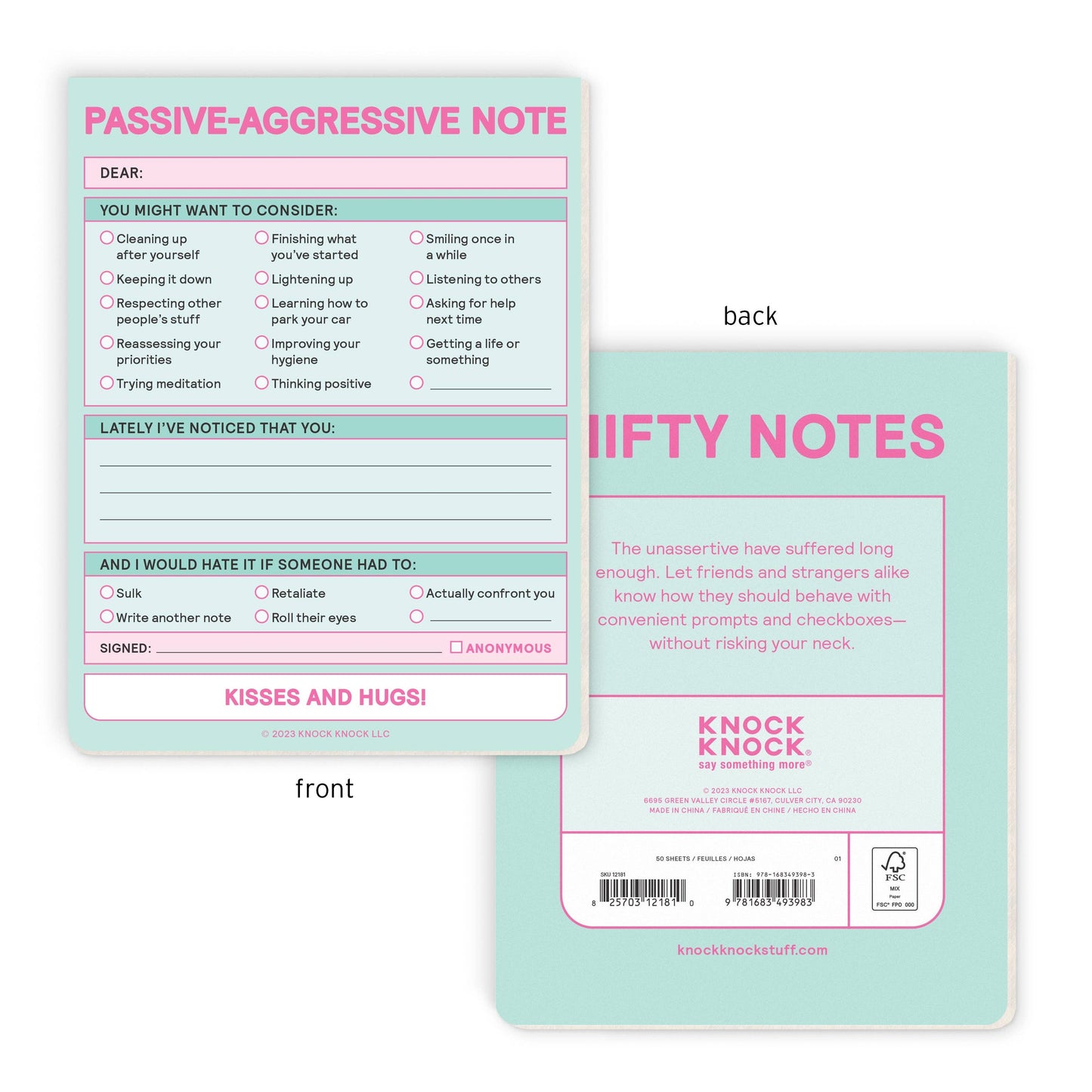 Knock Knock Passive Aggressive Nifty Note (Pastel Version) (Notebook/Sketchbook)