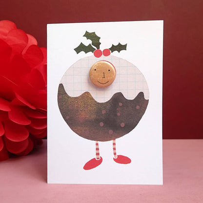 Pudding Costume - Greeting card with badge