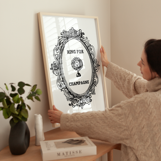 Ring for Champagne Print | Vintage Decor | Vintage Wall Art