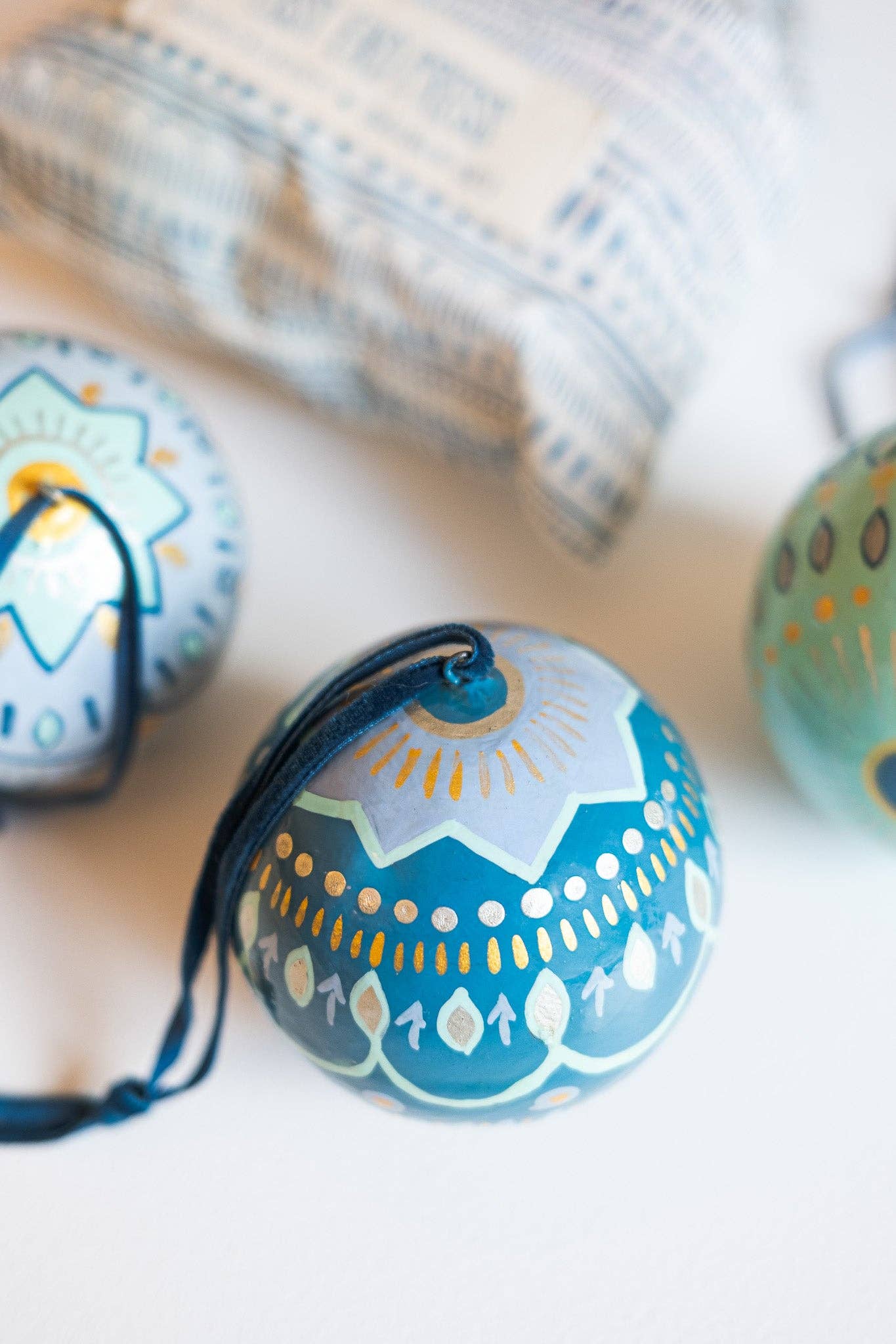 Frosty Blue Bauble Bag - Set of Three