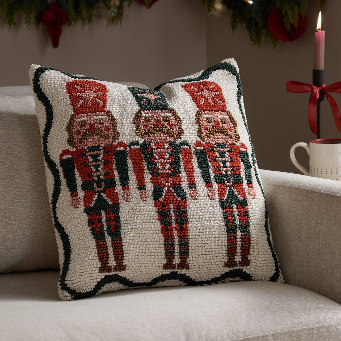 Nutcracker Trio Tufted Cushion Multicolour