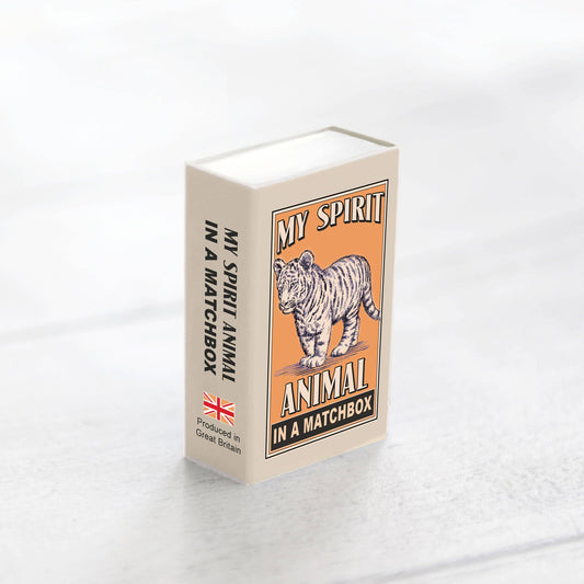 Wool Felt Tiger Spirit Animal  In A Matchbox