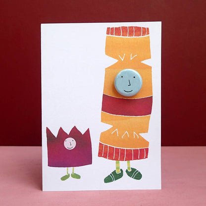 Cracker Costume - Greeting card with badge