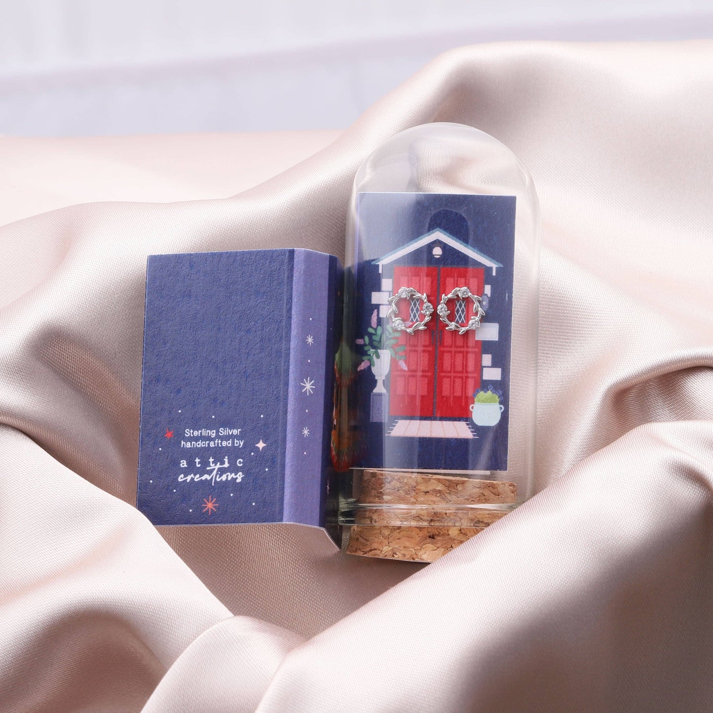 'RED DOOR' Christmas Wreath Earrings