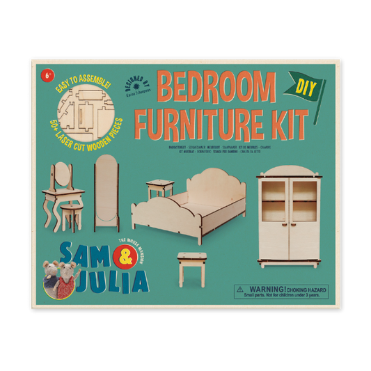 Kids DIY Dollhouse Furniture Kit - Bedroom (Scale 1:12)