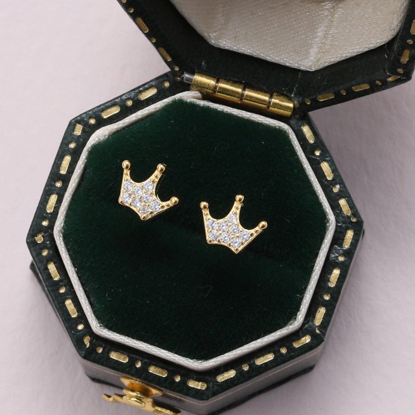 KINFOLK Fairy with clear crystal crown earrings