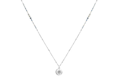 Hebe Sodalite Silver Long Necklace