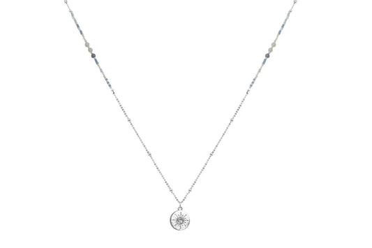 Hebe Sodalite Silver Long Necklace