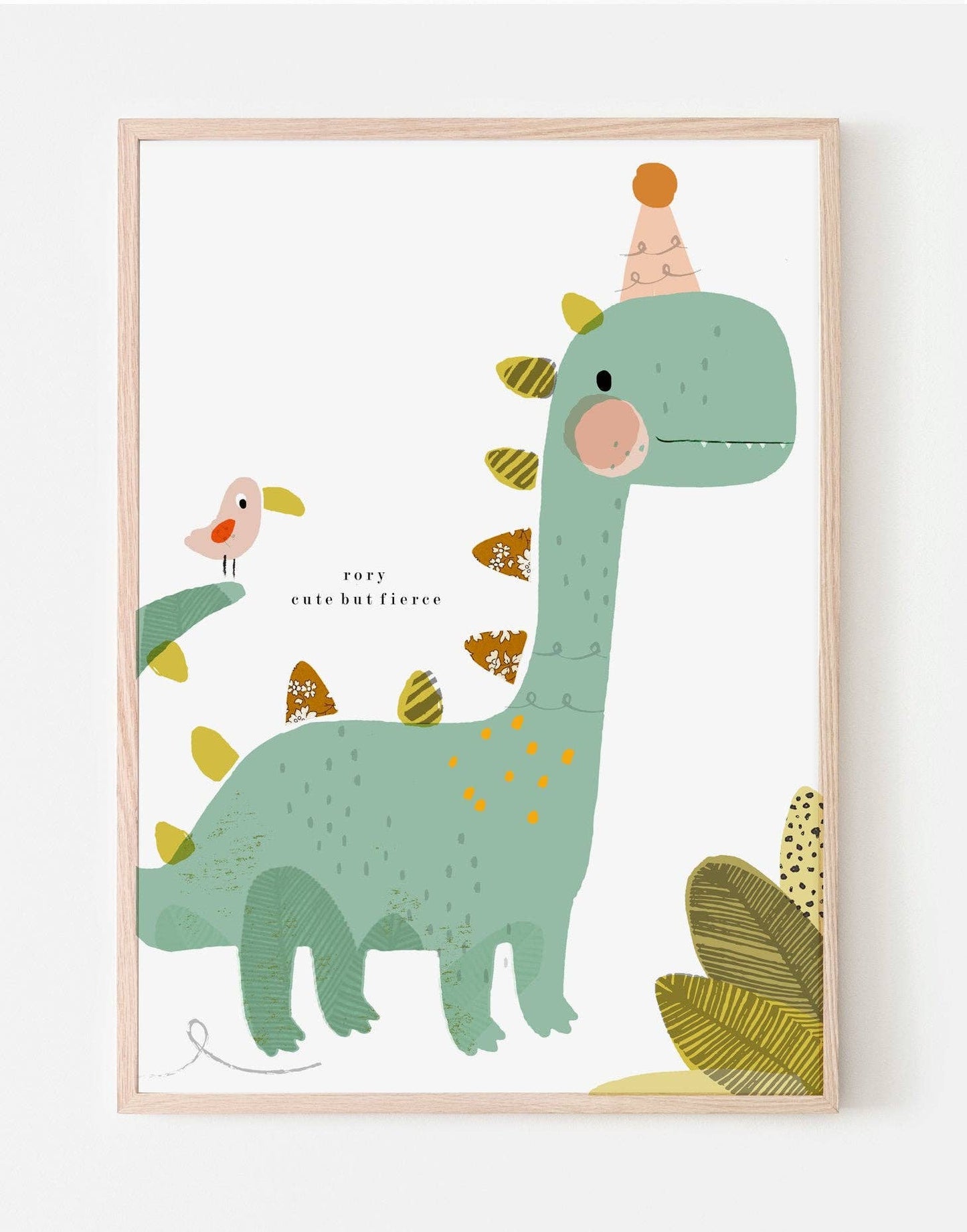Dinosaur Nursery Art - made with Liberty fabric