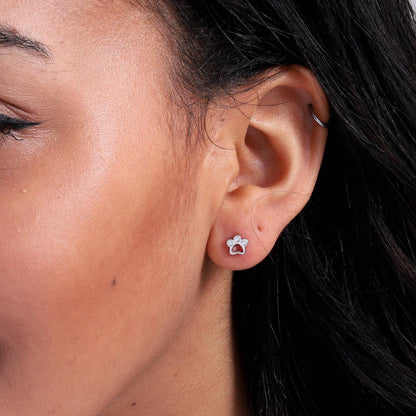 THE COMPANION  Crystal Tiny Paw earrings