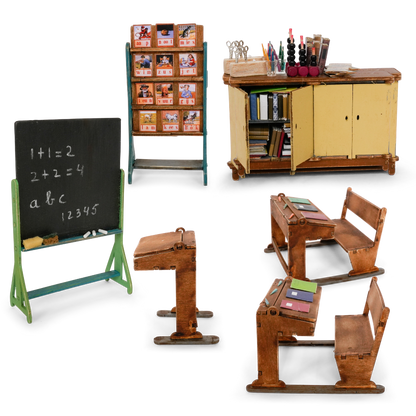 Kids DIY Dollhouse Furniture Kit - Classroom (Scale 1:12)