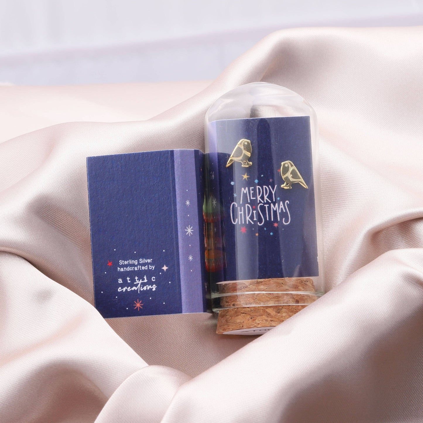 'MERRY CHRISTMAS' Robin earrings