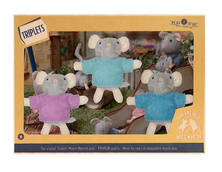 Kids Plush Toy- Mouse Triplets (8cm)
